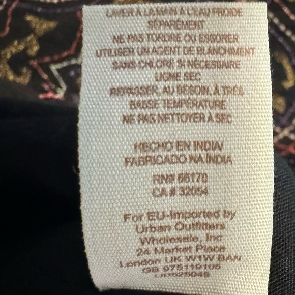 Free People Mandala Georgette Shift Mini Dress Beaded Tie Back Size 2 Black - Picture 6 of 8